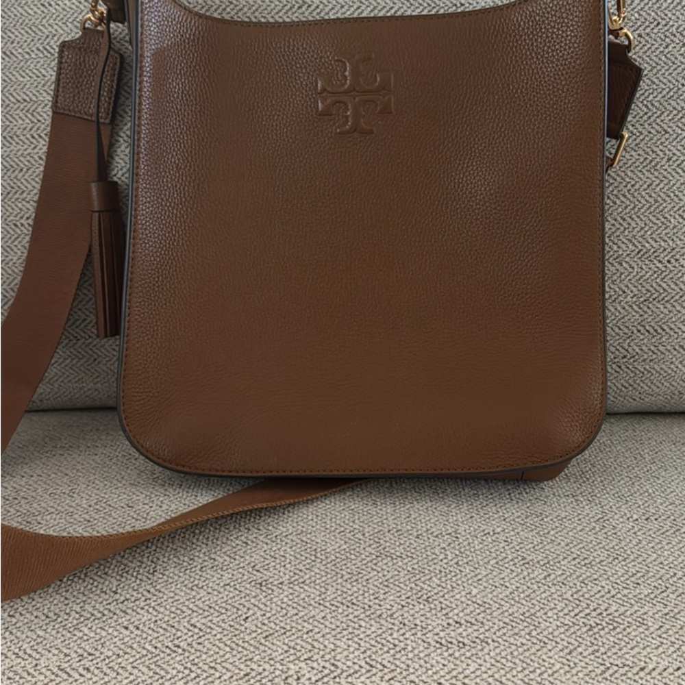 Tory Burch Tan Leather Messenger Bag